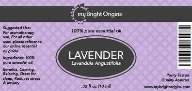 My Bright Origins Lavender Bottle Label