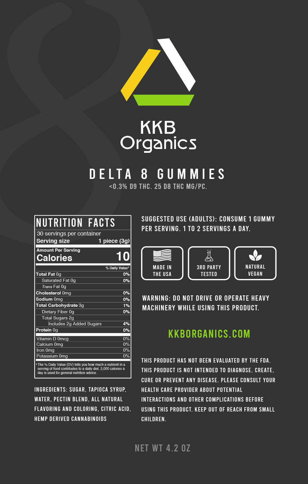 KKB Organics Gummy Label Front Design